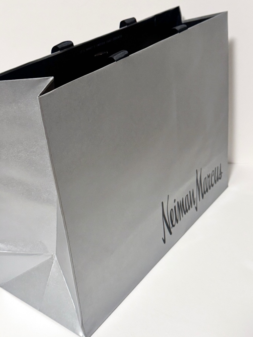 Neiman Marcus Large Silver Shopping Gift Bag 16” x 12” x 6”